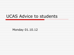 UCAS Advice - Hyndland Secondary School