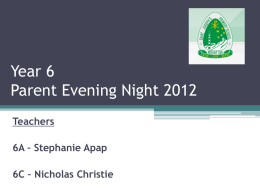 Year 6 and 7 Parent Evening Night 2009
