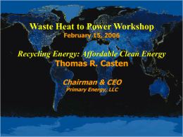 Turning Down the Heat - Recycled Energy Development