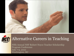 Alternative Careers in Teaching