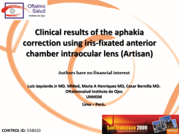 Clinical results of the aphakia correction using iris