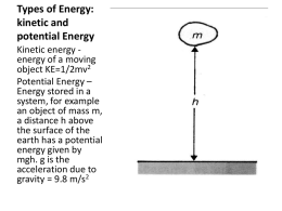 Types of Energy: kinetic and potential Energy