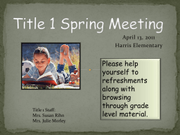 Title 1 Spring Meeting - Greenfield