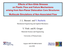 Effects of Non-Glide Stresses on Plastic Flow arising from