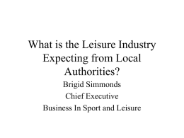 What is the Leisure Industry Expecting from Local Authorities?