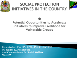 SOCIAL PROTECTION INITIATIVES IN THE COUNTRY & …
