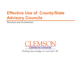 Effective Use of County/State Advisory Councils