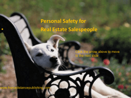 Personal Safety for Real Estate Salespeople