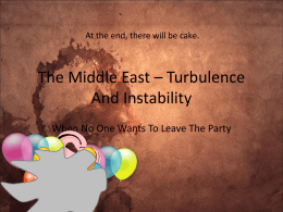 The Middle East – Turbulence And Instability (And Parties)