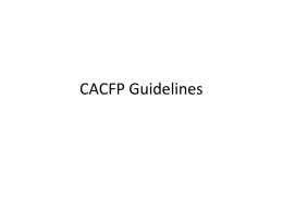 CACFP Guidelines - The Clifton School