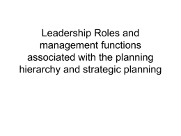 Leadership Roles and management functions associated with
