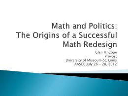 Math and Politics: The Origins of a Successful Math Redesign