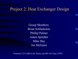 Project 2: Heat Exchanger Design