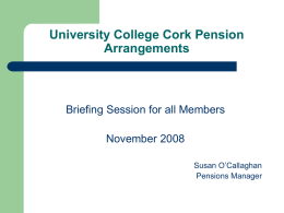 University College Cork Pension Arrangements