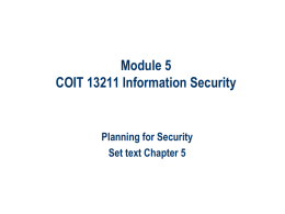 Blueprint For Security Chapter 6