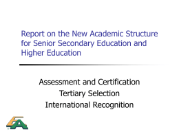 Assessment and certification