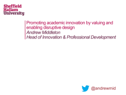 Promoting academic innovation by valuing and enabling