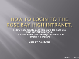 How To Login To The rose bay high intranet.