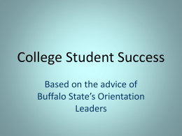 College Student Success - Buffalo State Orientation