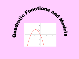 Quad Functions and Models