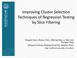 Improving Cluster Selection Techniques of Regression