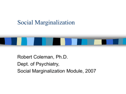 Social Marginalization and Health Disparities