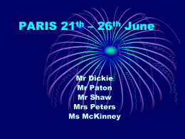 PARIS 21st – 26th June