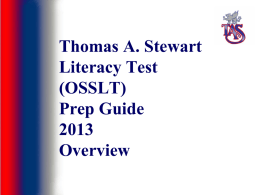 Literacy Test Prep Guide - Thomas A. Stewart Secondary School