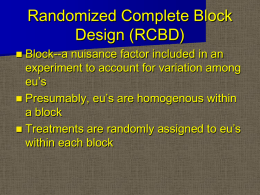 Randomized Complete Block Design (RCBD)