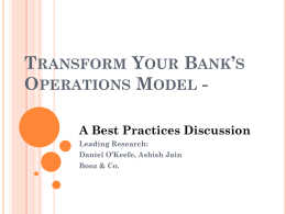 Transform Your Bank’s Operations Model
