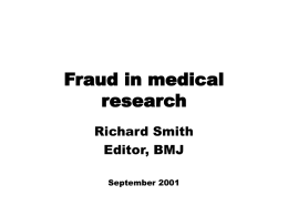 Fraud in medical research
