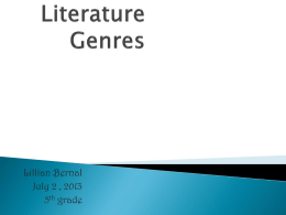 Literature Genres - Evergreen Elementary School