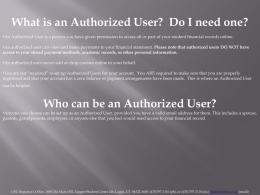 Setting Up An Authorized User