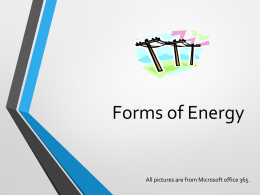 Forms of Energy - Mr. Sommer's Science Class