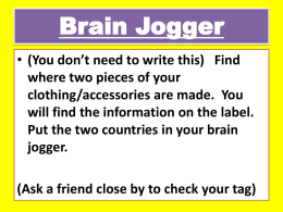 10/30 Brain Jogger