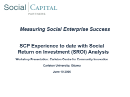 Measuring Social Enterprise Success