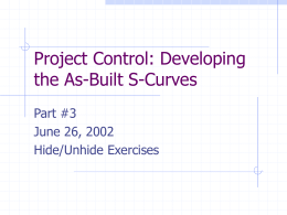 Project Control – S-Curves