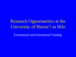 Research Opportunities at the University of Hawai’i at Hilo