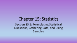 Chapter 15: Statistics - Mathematical sciences