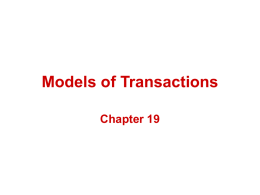Models of Transactions - Stony Brook University