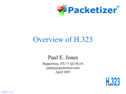 Overview of H.323 - Packetizer, Inc.
