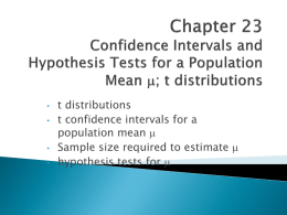 Confidence Intervals for the Mean