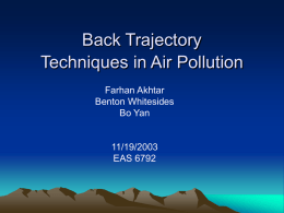 Application of back trajectory technique in air pollution