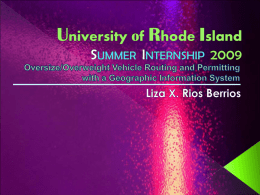University of Rhode Island SUMMER INTERNSHIP 2009