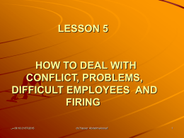 LESSON 5 HOW TO DEAL WITH CONFLICT, PROBLEMS, …