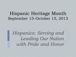 Hispanic Heritage Month 2013