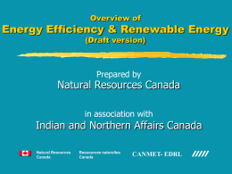 NRCan’s Renewable Energy Deployment Initiative (REDI)