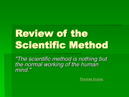 Review of the Scientific Method