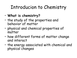 Introducion to Chemistry - Dr. Vernon-