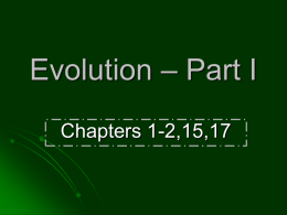 Evolution – Part I